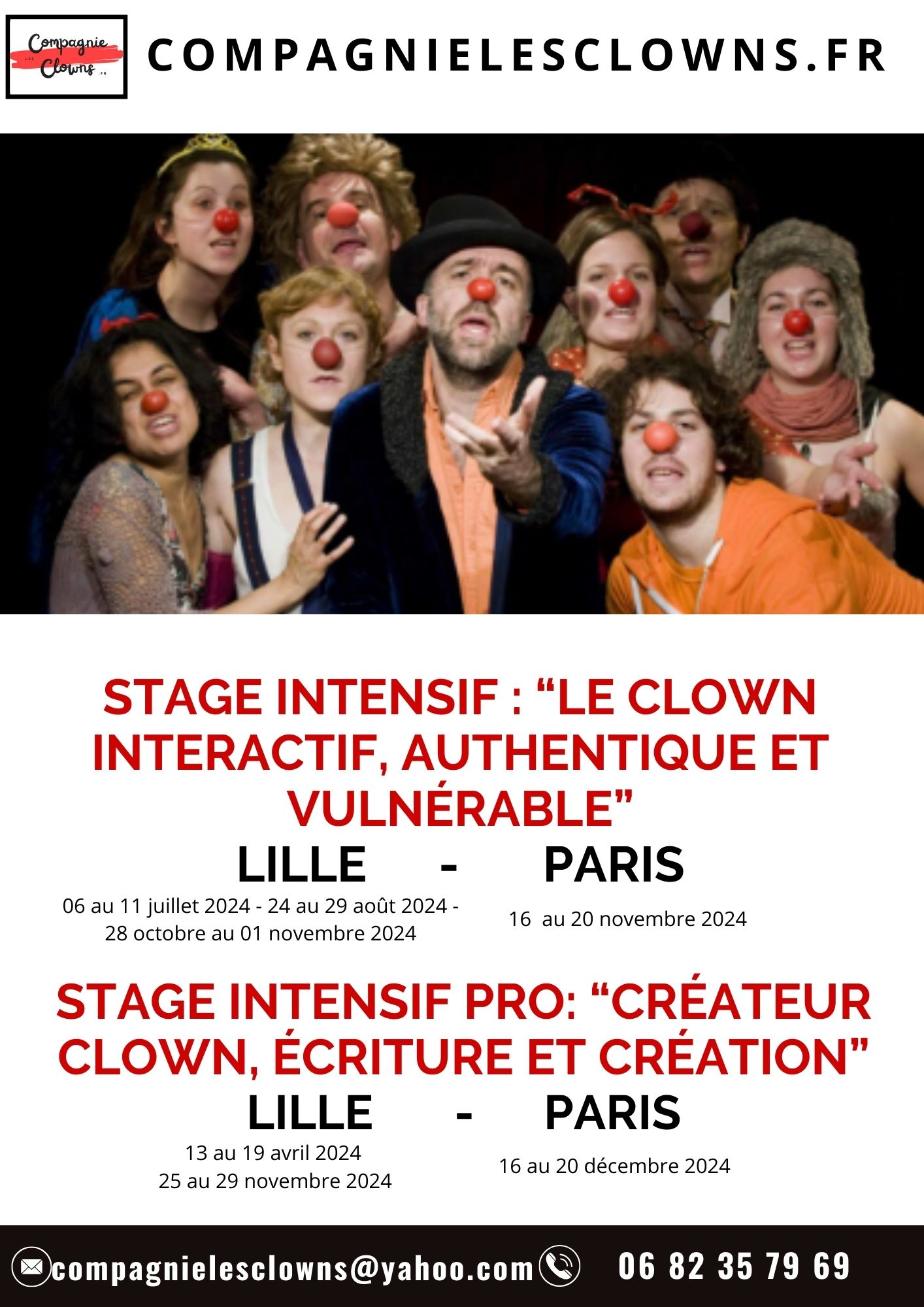 Intensif 1 : “Le clown interactif, authentique et vulnérable” 06/07/24 Lille