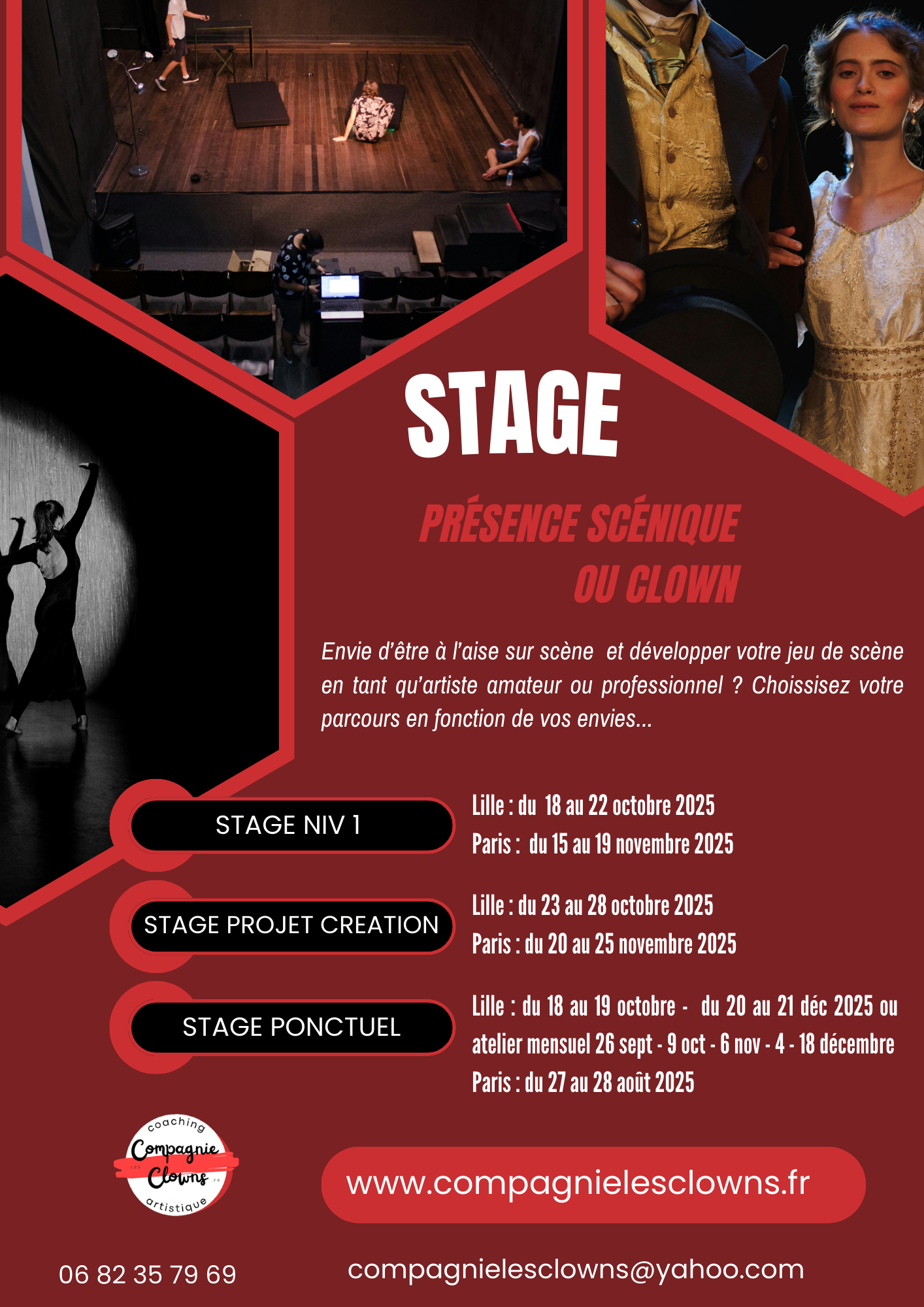 🎭 Stage Clown et/ou Présence scénique PARIS - semaine intensif novembre