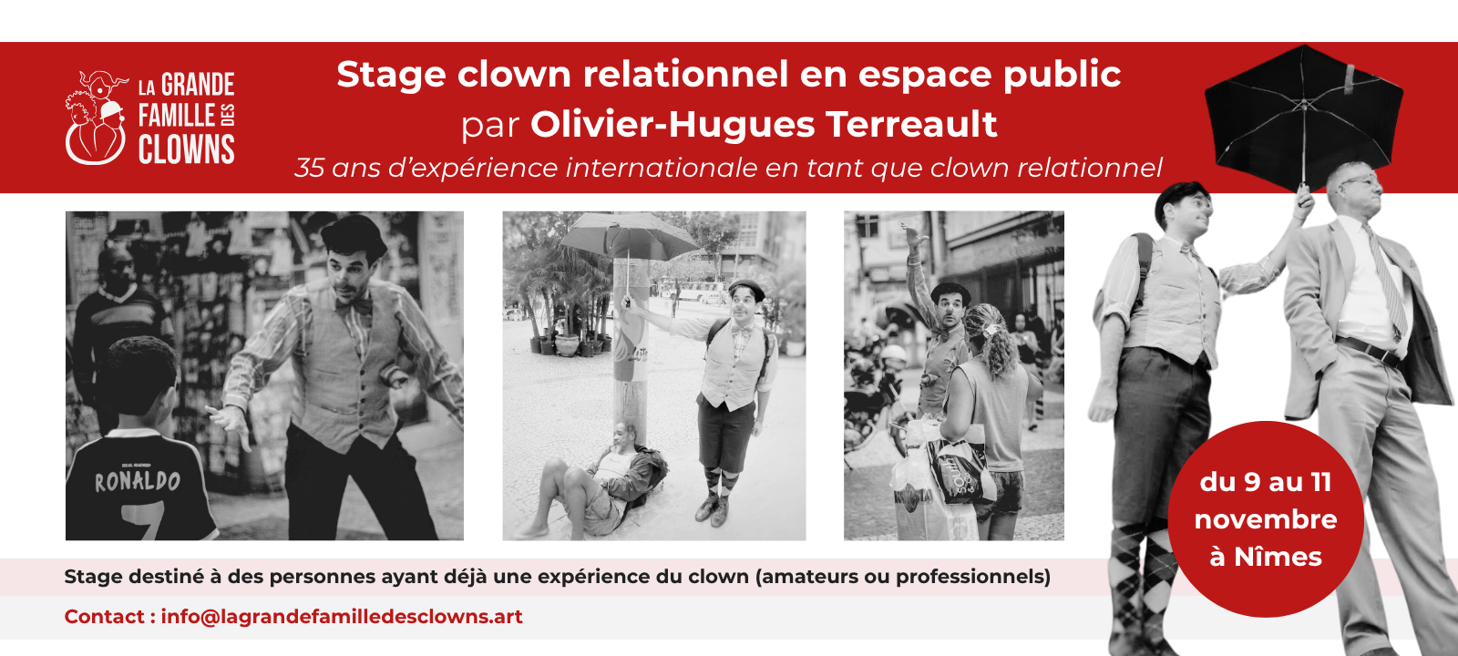 Stage clown relationnel en espace public