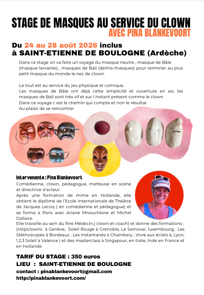 stage de masques au service du clown du 24 au 28 aout ( 07)